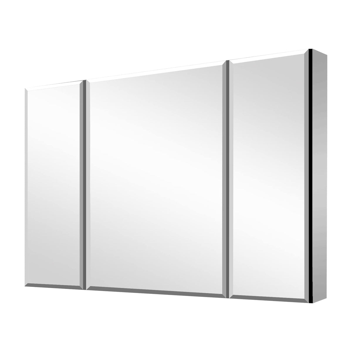 WELLFOR 36-in x 26-in Surface/Recessed Mount Aluminium Mirrored Soft Close Medicine Cabinet