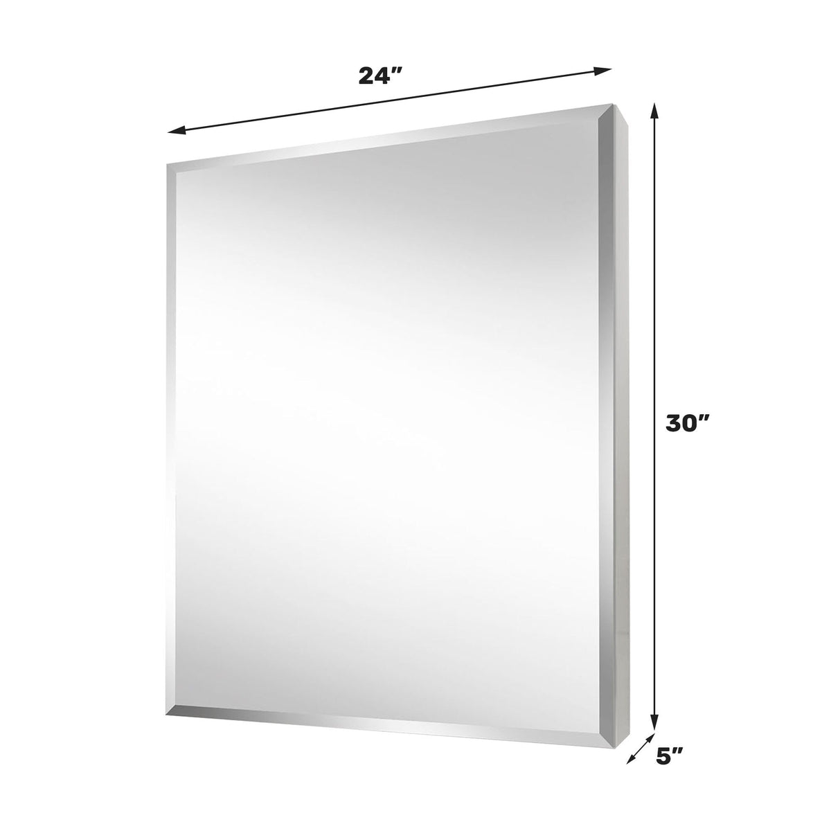 WELLFOR 24-in x 30-in Surface/Recessed Mount Aluminium Mirrored Soft Close Medicine Cabinet