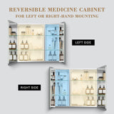 WELLFOR 30-in x 26-in Surface/Recessed Mount Aluminium Mirrored Soft Close Medicine Cabinet