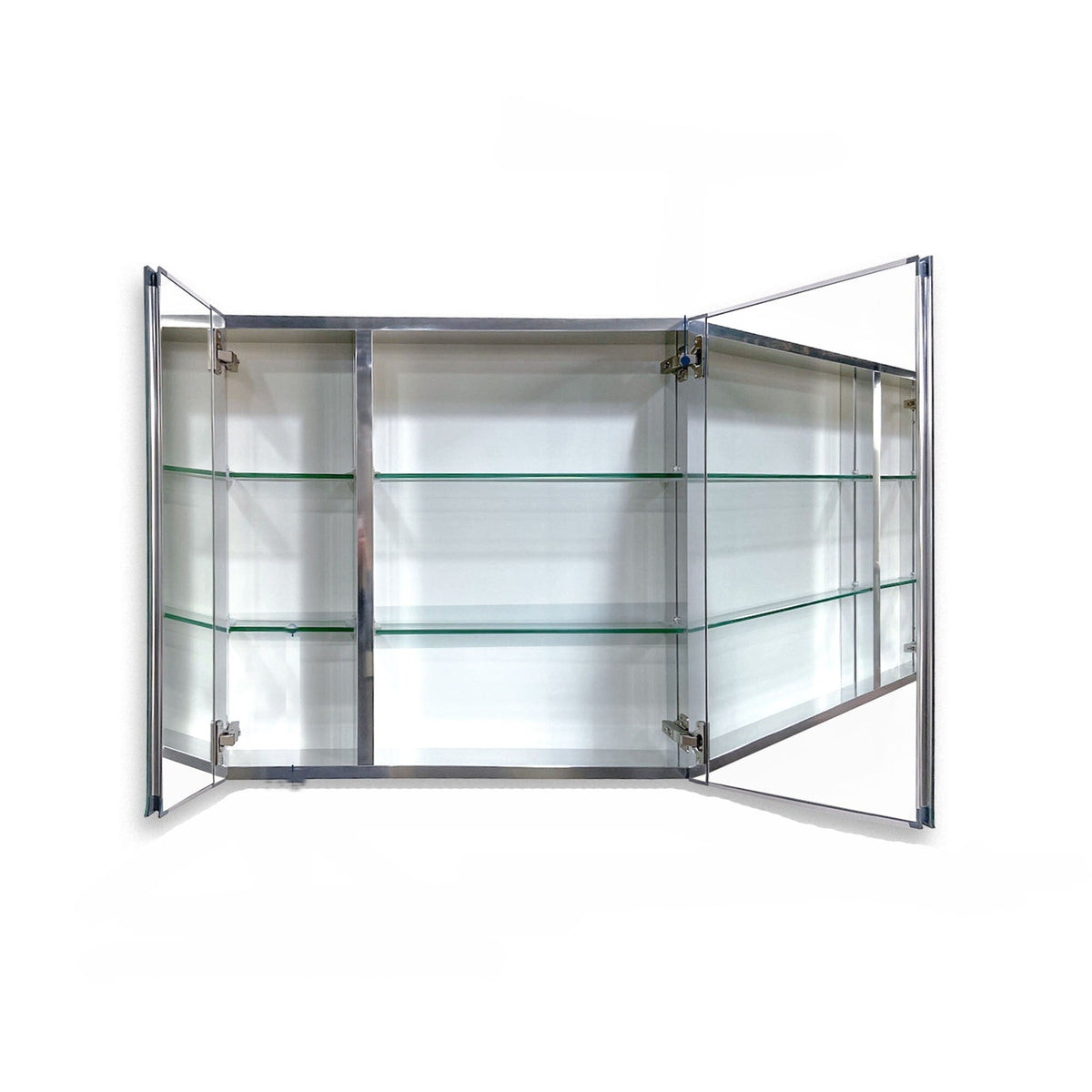 WELLFOR 30-in x 26-in Surface/Recessed Mount Aluminium Mirrored Soft Close Medicine Cabinet