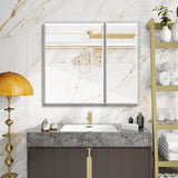 WELLFOR 30-in x 26-in Surface/Recessed Mount Aluminium Mirrored Soft Close Medicine Cabinet