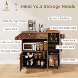 BABOOM Brown Mdf Base with Wood Top Rolling Kitchen Island (27-in x 51-in x 37-in)