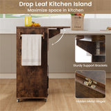 BABOOM Brown Mdf Base with Wood Top Rolling Kitchen Island (27-in x 51-in x 37-in)