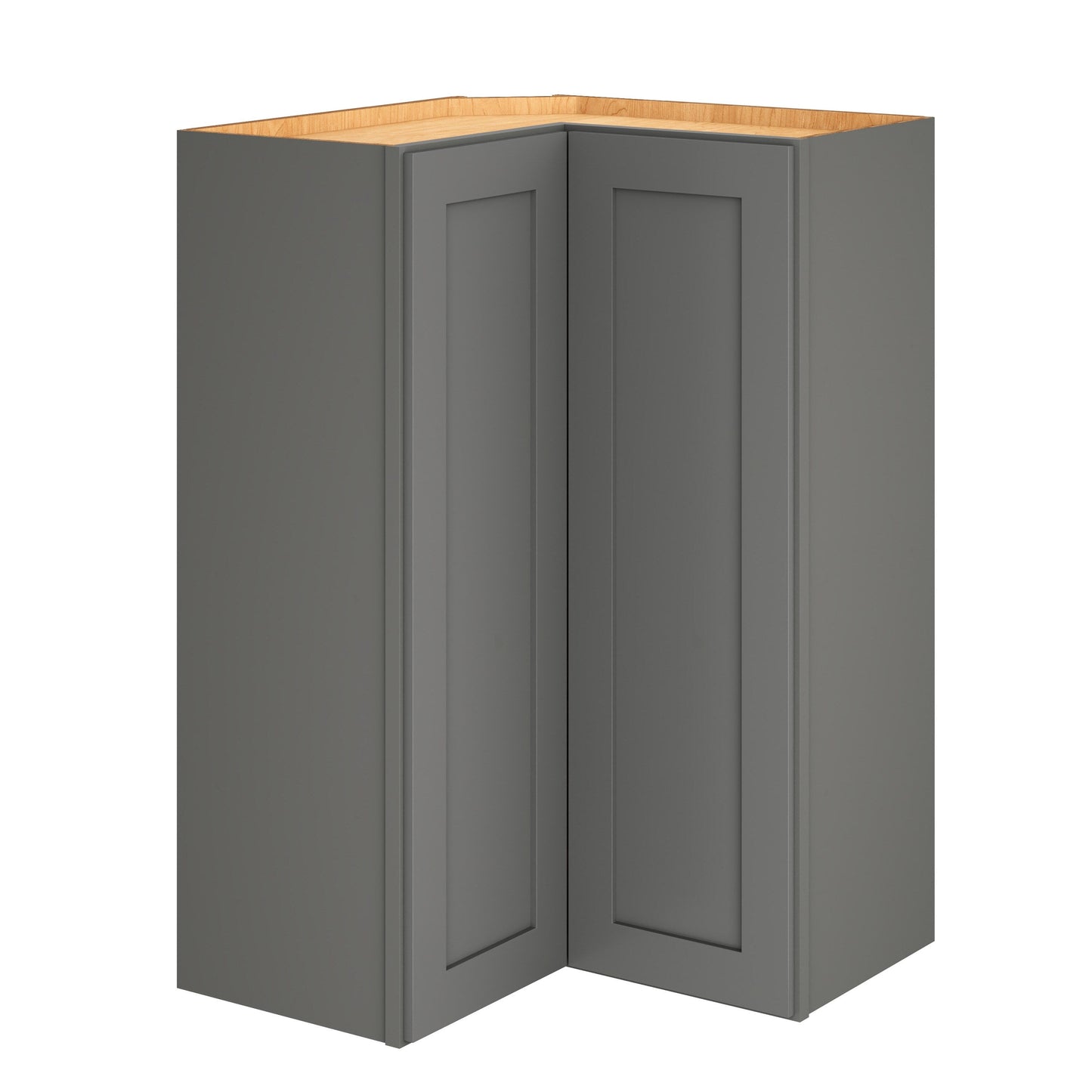 Diamond Express Jamestown 36-in W x 36-in H x 12-in D Moonstone Gray L-shaped Corner Wall Fully Assembled Plywood Cabinet (Recessed Panel Shaker Style)