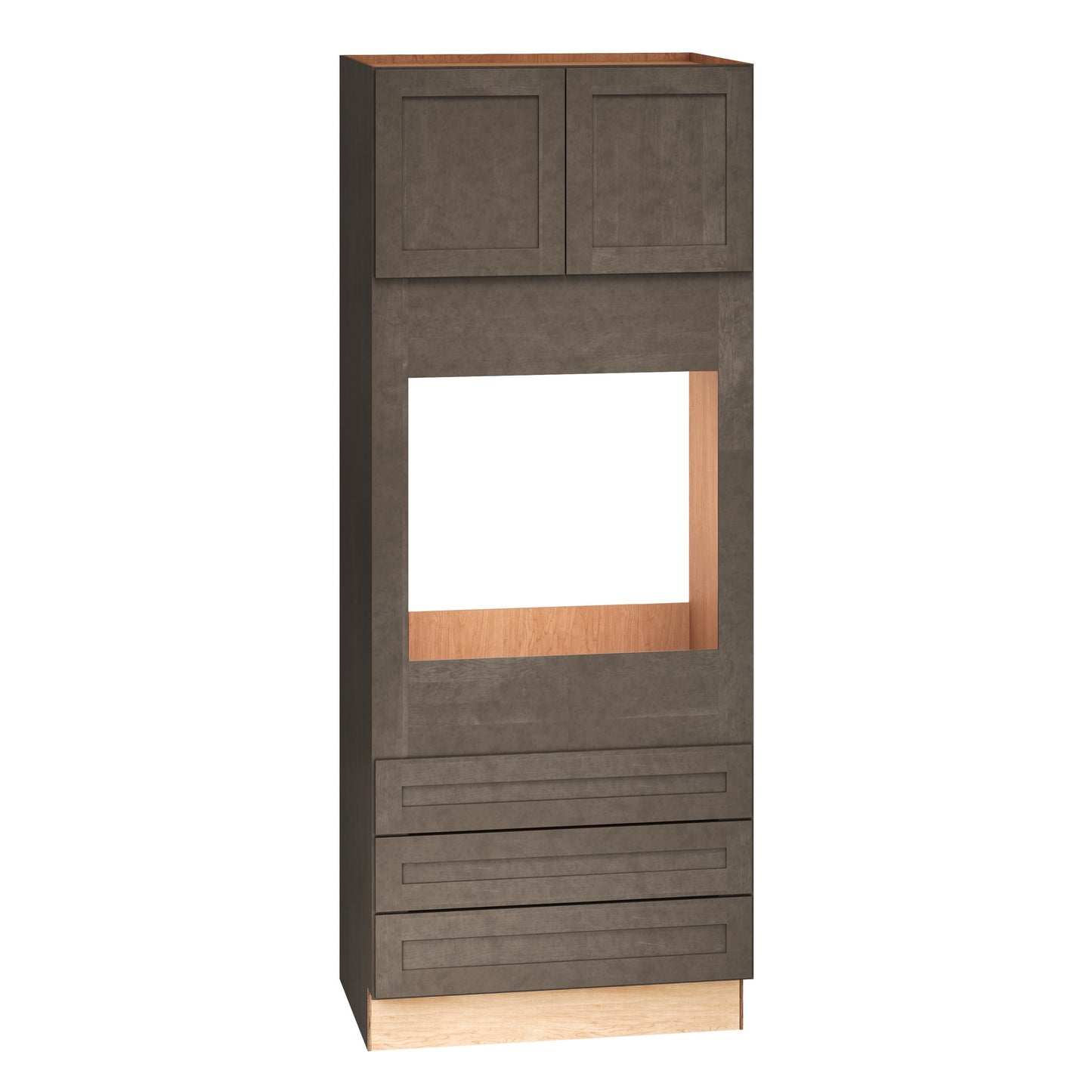 Diamond Express Jamestown 33-in W x 84-in H x 24-in D Colt Brown 3-Drawers Single Oven Base Fully Assembled Plywood Cabinet (Recessed Panel Shaker Style)