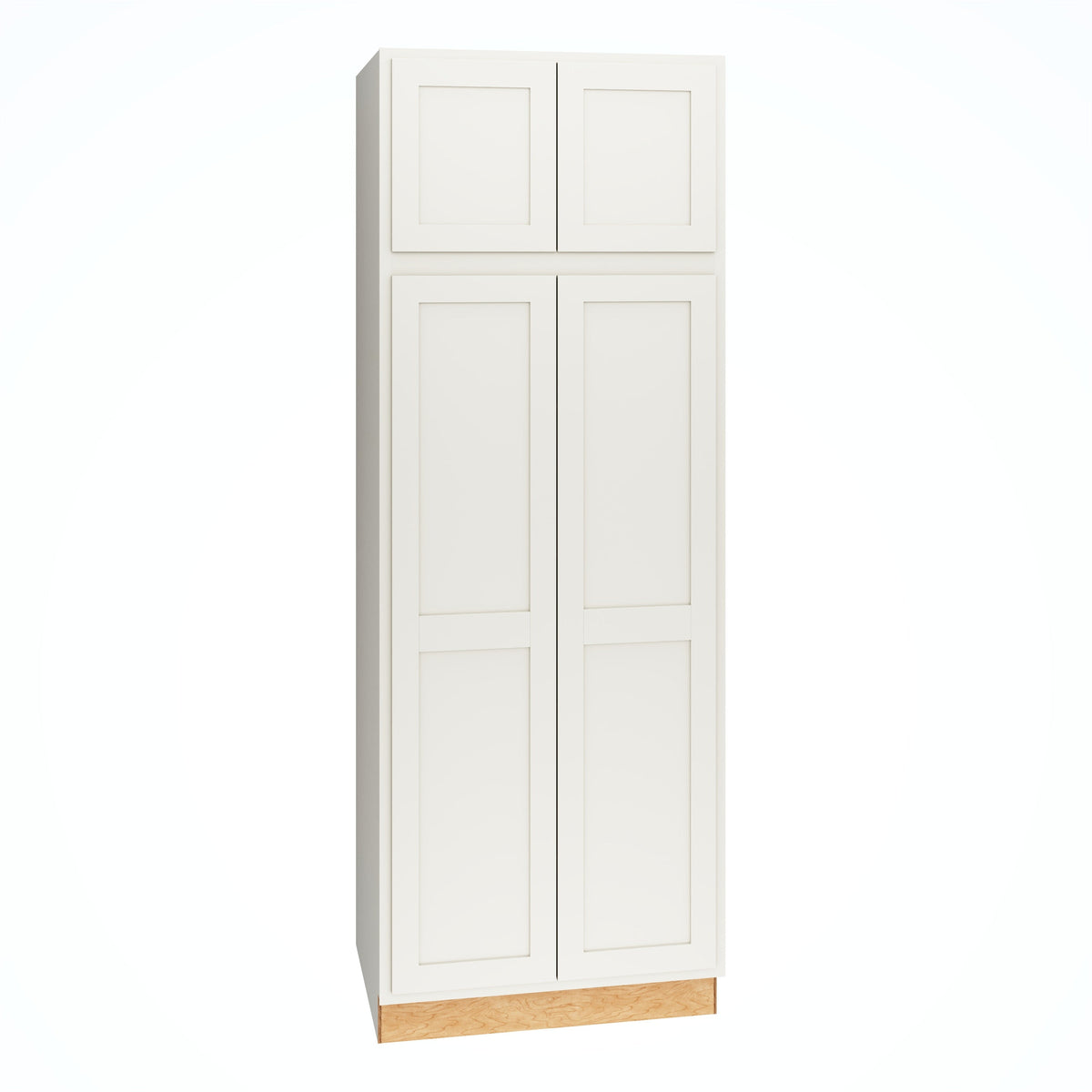 Diamond Express Jamestown 30-in W x 84-in H x 24-in D White Partial Overlay Pantry Fully Assembled Plywood Cabinet (Recessed Panel Shaker Door Style)