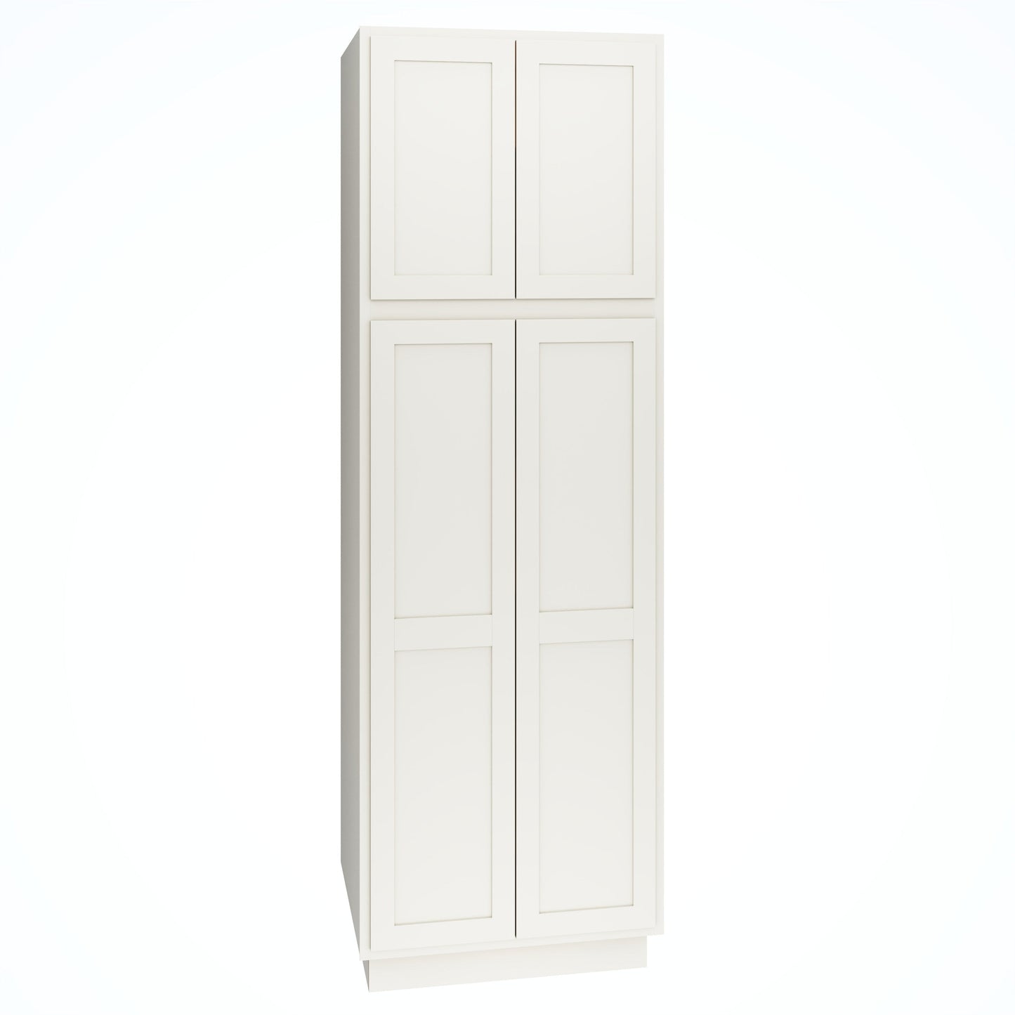 Diamond Express Jamestown 30-in W x 93-in H x 24-in D White Partial Overlay Pantry Fully Assembled Plywood Cabinet (Recessed Panel Shaker Door Style)