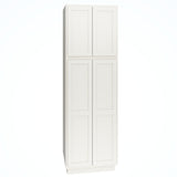 Diamond Express Jamestown 30-in W x 96-in H x 24-in D White Partial Overlay Pantry Fully Assembled Plywood Cabinet (Recessed Panel Shaker Door Style)