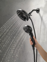 Delta Universal Showering Components Matte Black 5-Spray Dual/Combo Shower Head with Hand Shower, 1.75 GPM (6.6 LPM), 6.88-in
