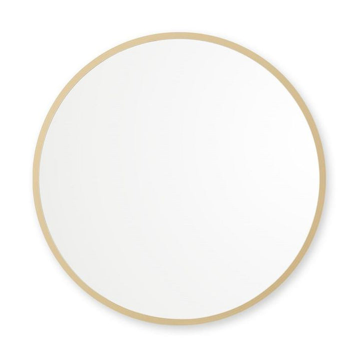 24 in. x 24 in. Rubber Framed Round Bathroom Vanity Mirror in Matte Gold