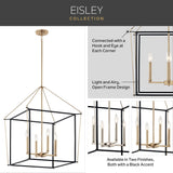 Kichler Eisley 8-Light Polished Nickel Modern/Contemporary Lantern Led, Large Hanging Pendant Light