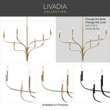 Kichler Livadia 6-Light Polished Nickel Modern/Contemporary Bare Bulb Chandelier