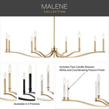 Kichler Malene 8-Light Black Traditional Bare Bulb Chandelier