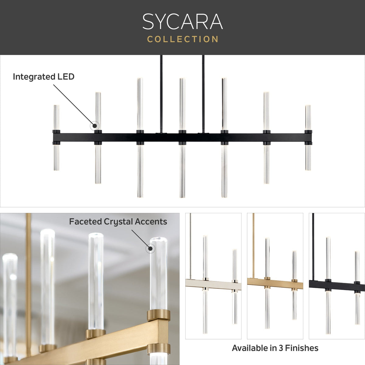 Kichler Sycara 14-Light Polished Nickel Modern/Contemporary Led Crystal Chandelier