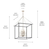 Kichler Eisley 8-Light Polished Nickel Modern/Contemporary Lantern Led, Large Hanging Pendant Light