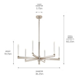 Kichler Sycara 6-Light Polished Nickel Modern/Contemporary Led Crystal Chandelier