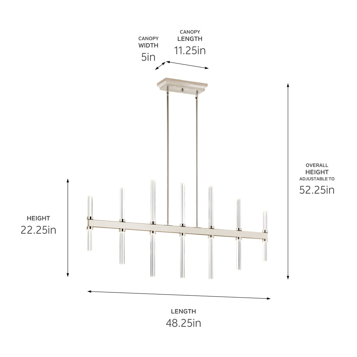 Kichler Sycara 14-Light Polished Nickel Modern/Contemporary Led Crystal Chandelier