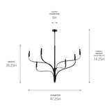 Kichler Livadia 6-Light Black Modern/Contemporary Bare Bulb Chandelier