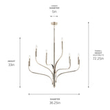 Kichler Livadia 6-Light Polished Nickel Modern/Contemporary Bare Bulb Chandelier