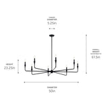 Kichler Alvaro 8-Light Black Modern/Contemporary Bare Bulb Chandelier