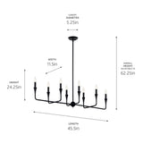 Kichler Alvaro 8-Light Black Modern/Contemporary Bare Bulb Chandelier
