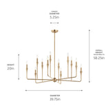 Kichler Alvaro 12-Light Gold Modern/Contemporary Bare Bulb Chandelier