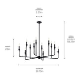 Kichler Alvaro 12-Light Black Modern/Contemporary Bare Bulb Chandelier