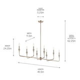 Kichler Alvaro 8-Light Polished Nickel Modern/Contemporary Bare Bulb Chandelier