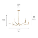 Kichler Malene 6-Light Gold Traditional Bare Bulb Chandelier