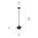 Kichler Silvarious 3-Light Black Modern/Contemporary Chandelier