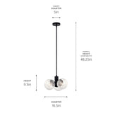 Kichler Silvarious 3-Light Black Modern/Contemporary Chandelier