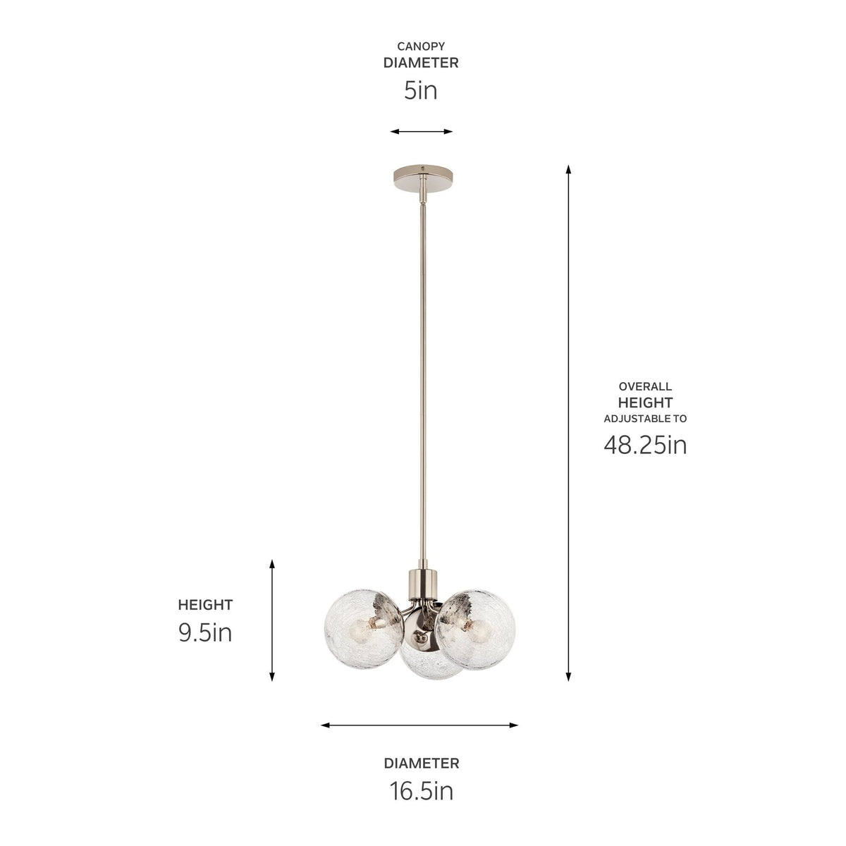 Kichler Silvarious 3-Light Polished Nickel Modern/Contemporary Chandelier