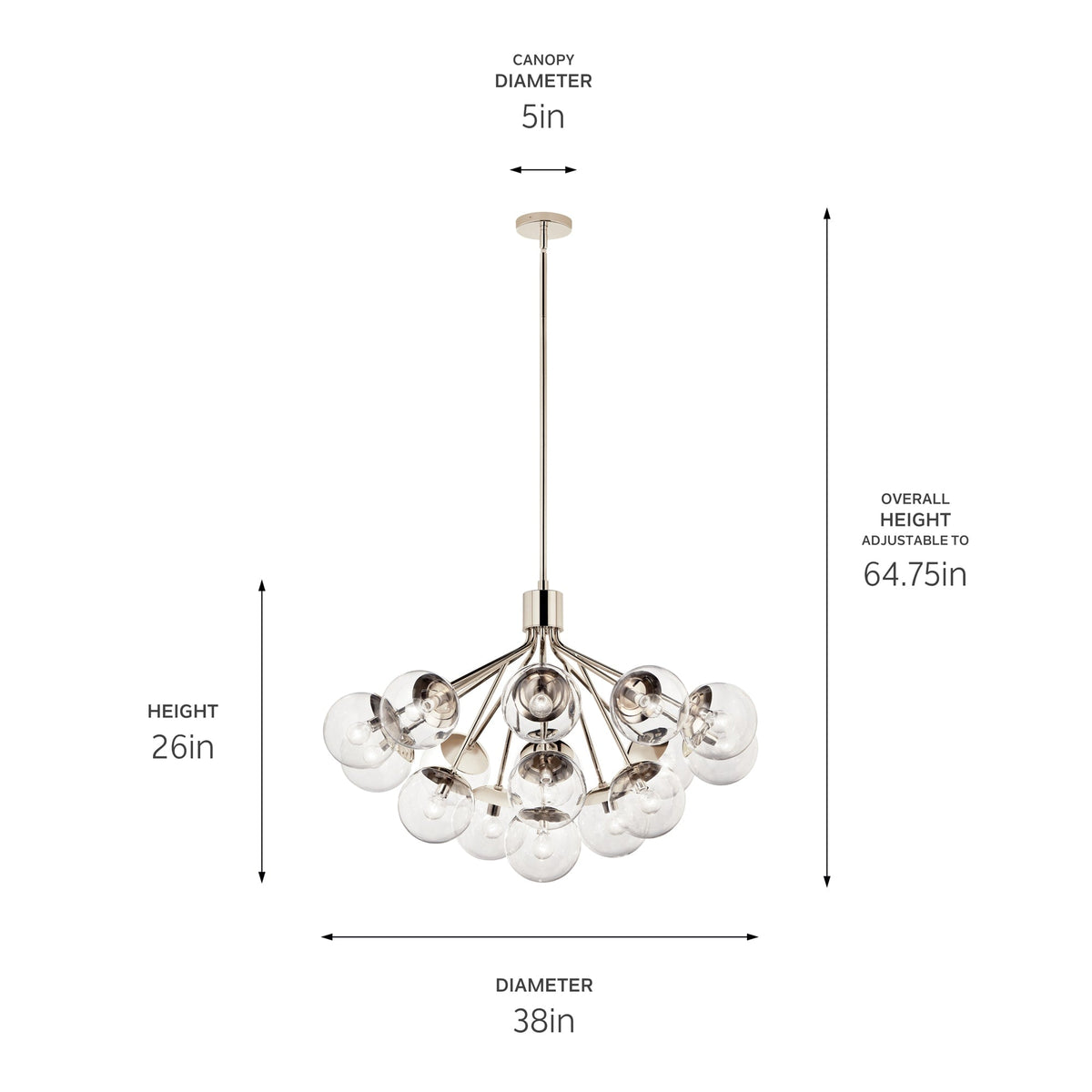 Kichler Silvarious 16-Light Polished Nickel Modern/Contemporary Chandelier