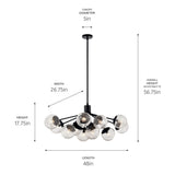 Kichler Silvarious 12-Light Black Modern/Contemporary Chandelier