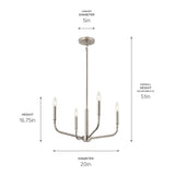Kichler Madden 4-Light Brushed Nickel Modern/Contemporary Bare Bulb Chandelier