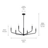 Kichler Madden 6-Light Black Modern/Contemporary Bare Bulb Chandelier