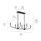 Kichler Madden 6-Light Black Modern/Contemporary Bare Bulb Chandelier