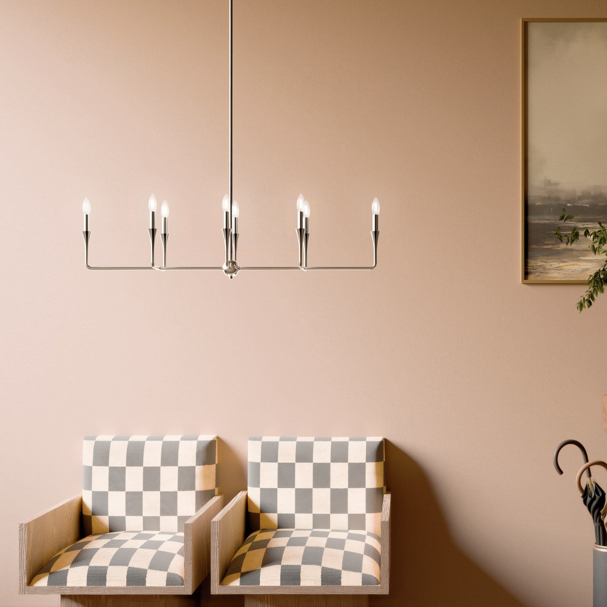 Kichler Alvaro 8-Light Polished Nickel Modern/Contemporary Bare Bulb Chandelier