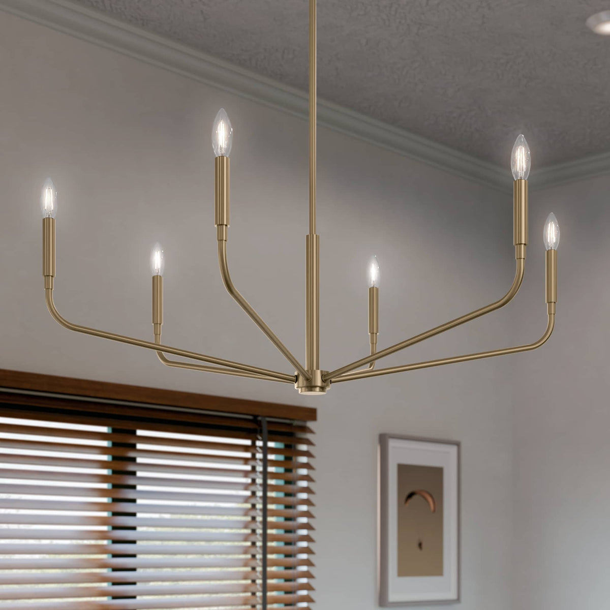 Kichler Madden 6-Light Gold Modern/Contemporary Bare Bulb Chandelier