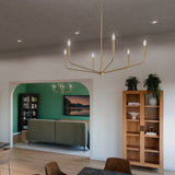 Kichler Madden 6-Light Gold Modern/Contemporary Bare Bulb Chandelier