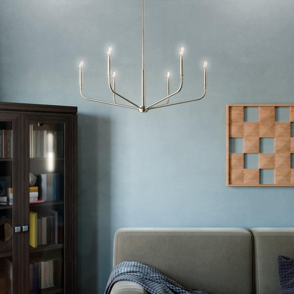 Kichler Madden 6-Light Brushed Nickel Modern/Contemporary Bare Bulb Chandelier