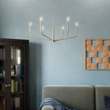 Kichler Madden 6-Light Brushed Nickel Modern/Contemporary Bare Bulb Chandelier