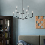 Kichler Madden 9-Light Black Modern/Contemporary Bare Bulb Chandelier