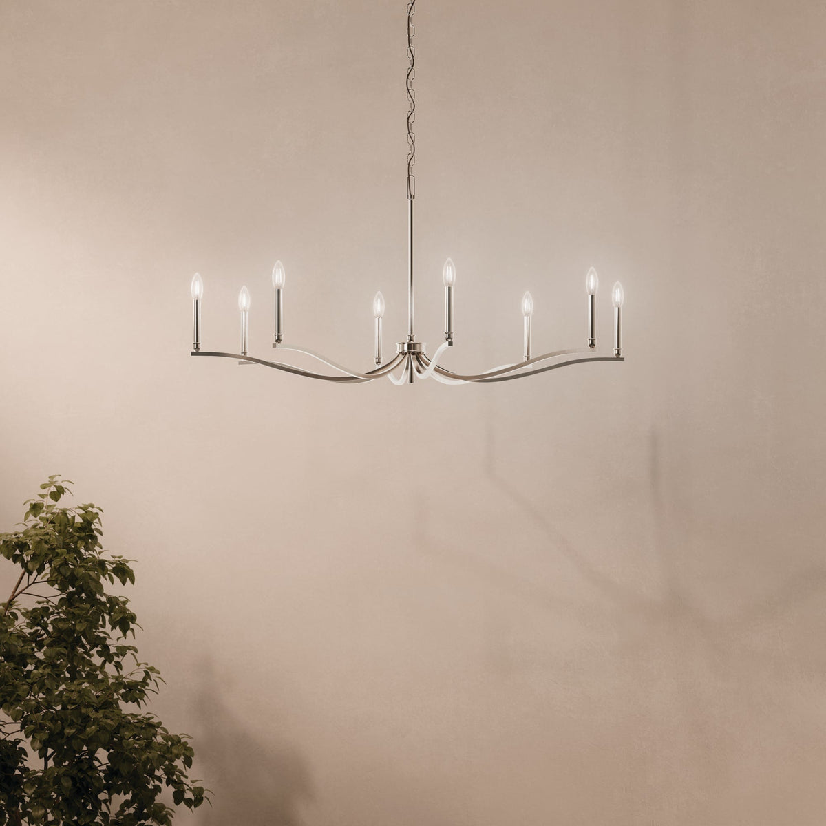 Kichler Malene 6-Light Polished Nickel Traditional Bare Bulb Chandelier