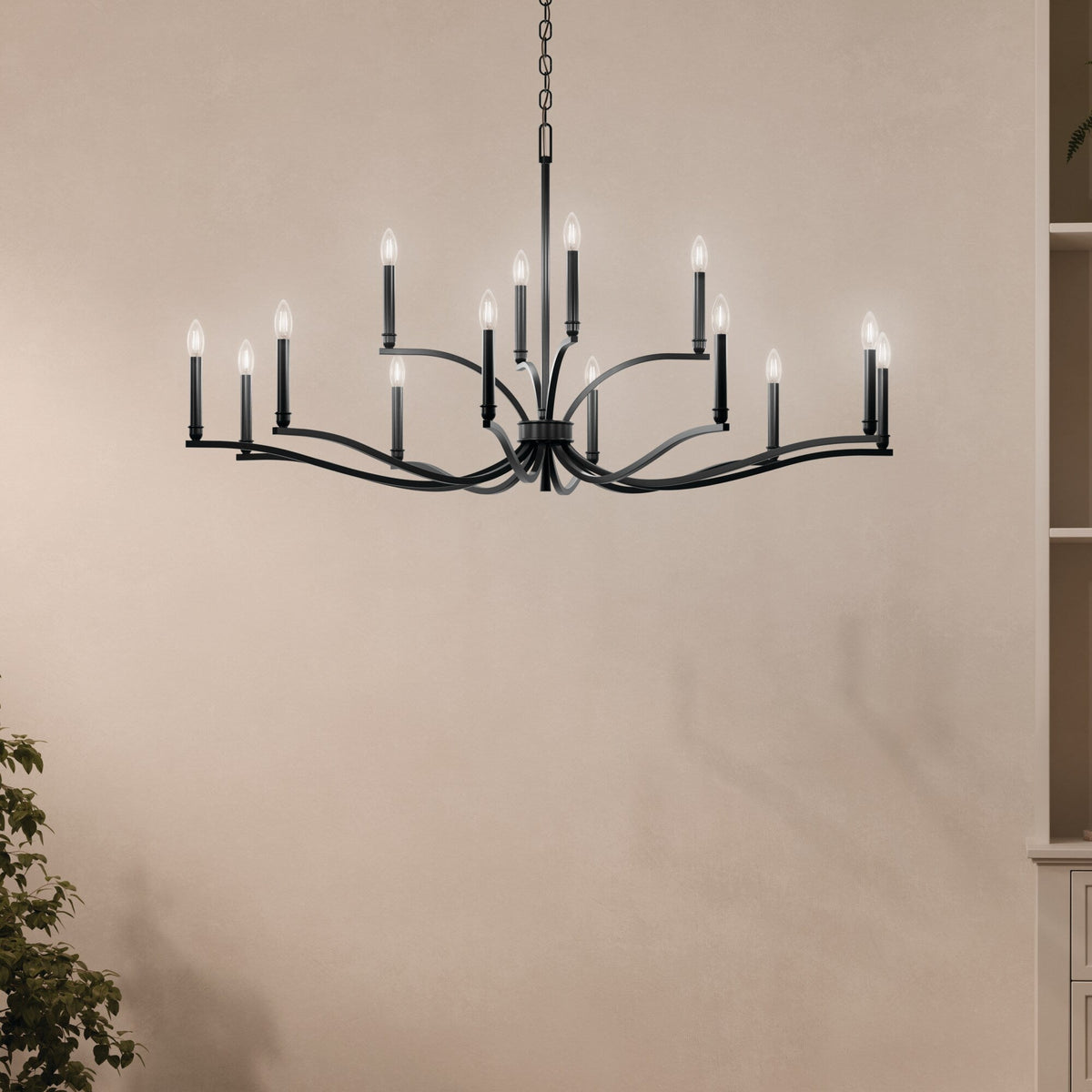 Kichler Malene 14-Light Black Traditional Bare Bulb Chandelier