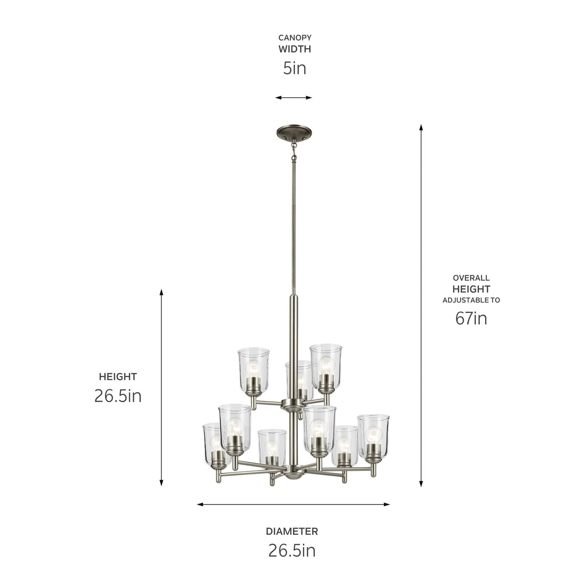 Kichler Shailene 9-Light Brushed Nickel Traditional Chandelier