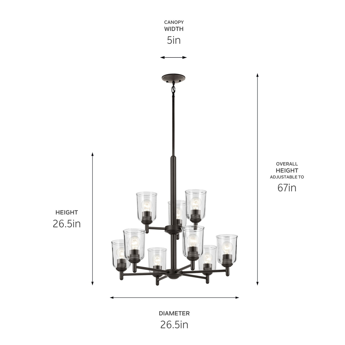 Kichler Shailene 9-Light Bronze Traditional Chandelier