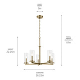Kichler Crosby 5-Light Gold Modern/Contemporary Chandelier