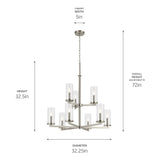 Kichler Crosby 9-Light Brushed Nickel Traditional Chandelier