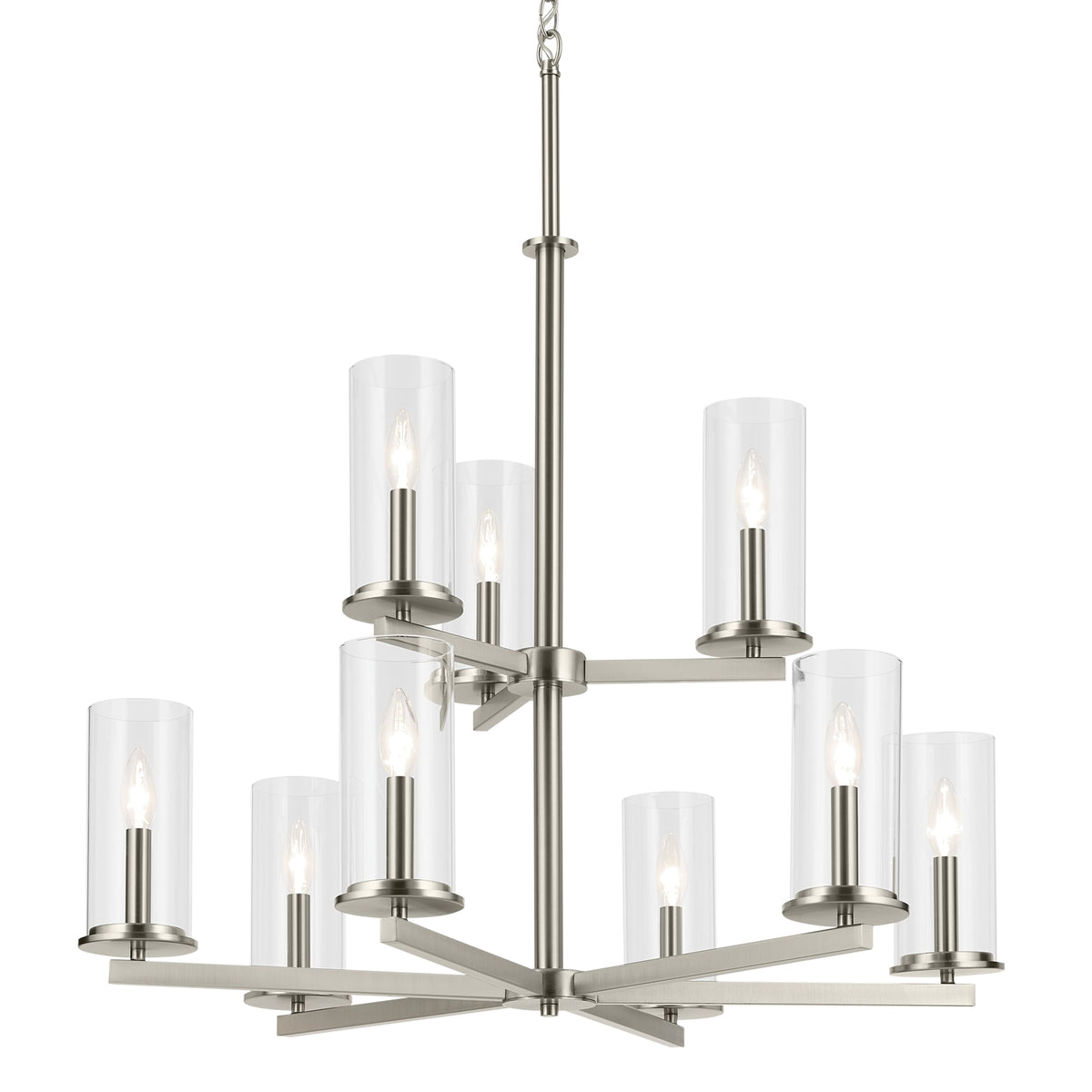 Kichler Crosby 9-Light Brushed Nickel Traditional Chandelier